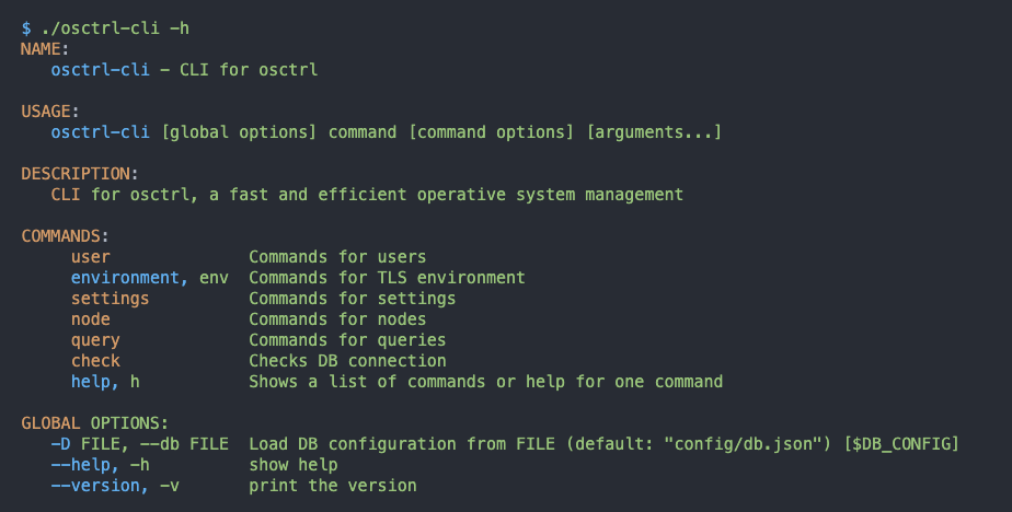 CLI help